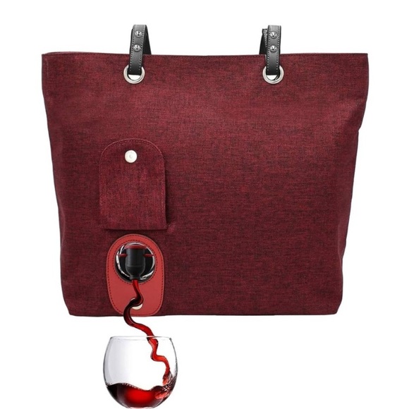 Porto Vino City Tote Wine Purse with Burgundy Woven Texture NWT - Picture 10 of 10